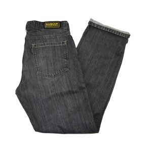 Barbour International Men's Black Wash Denim Jeans Straight Leg Size 34L